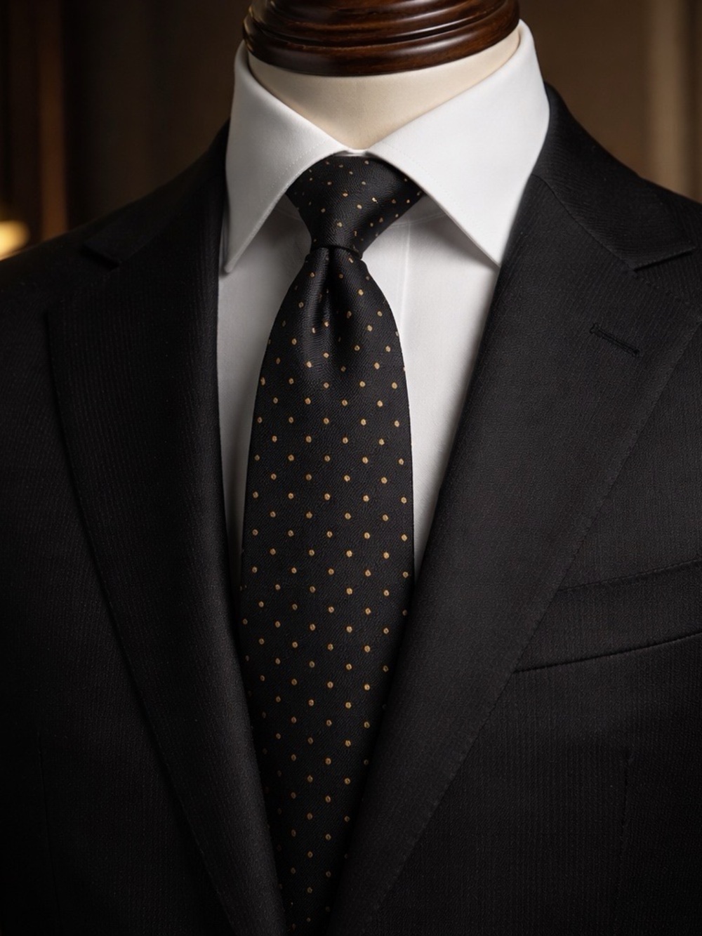 Classic Tommy Hilfiger Blackwith Polka Dot Tie